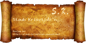 Staub Krisztián névjegykártya